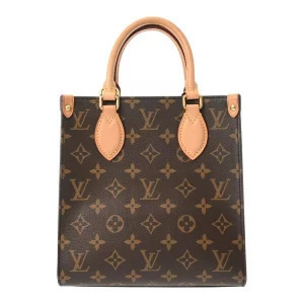 Louis Vuitton Monogram Sac Plat Canvas Tote Bag Brown